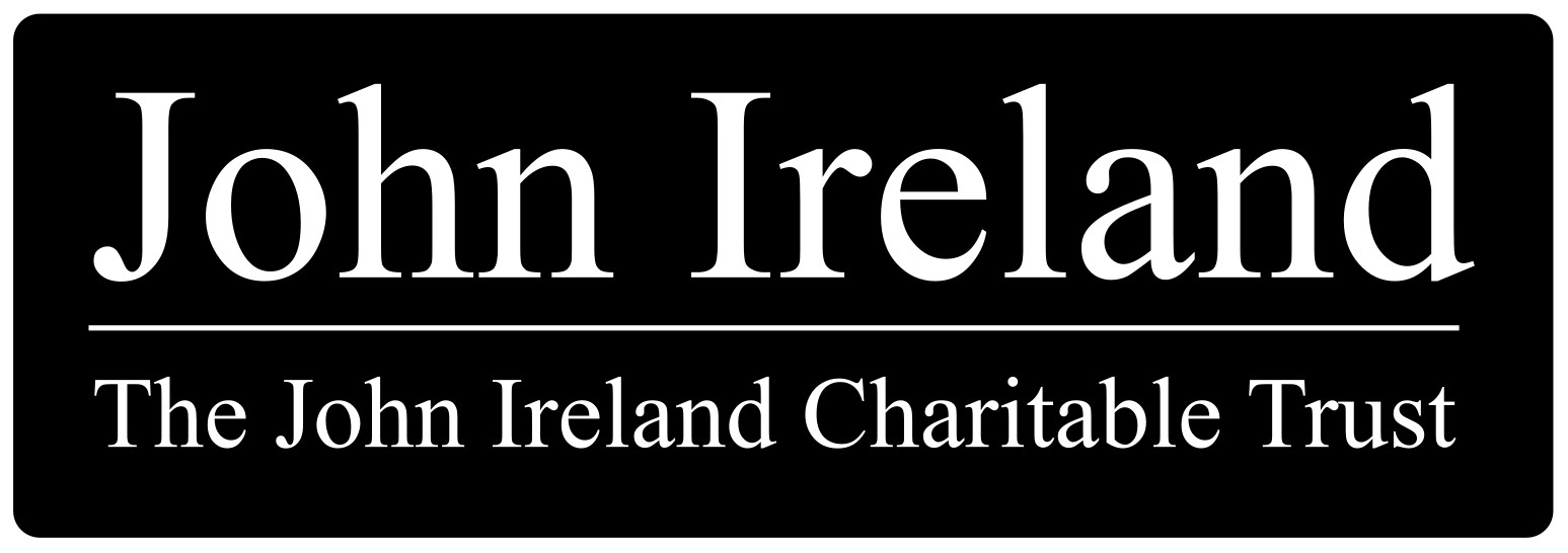 John Ireland Trust logo White on Black Landscape